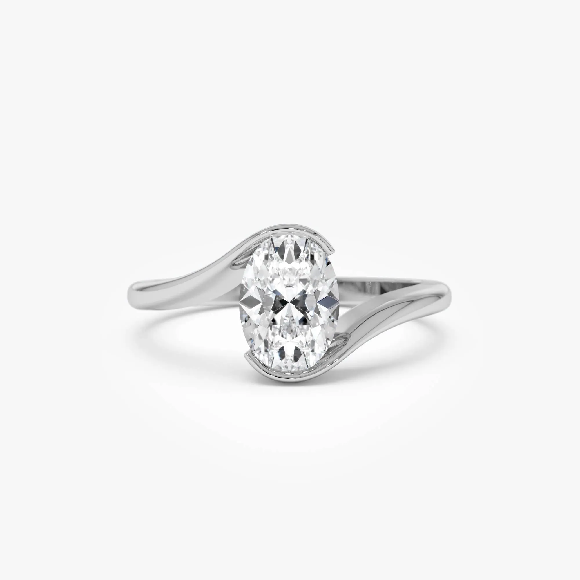 1.00 Ctw Oval Lab Grown Diamond S Setting Engagement Ring - Image 7