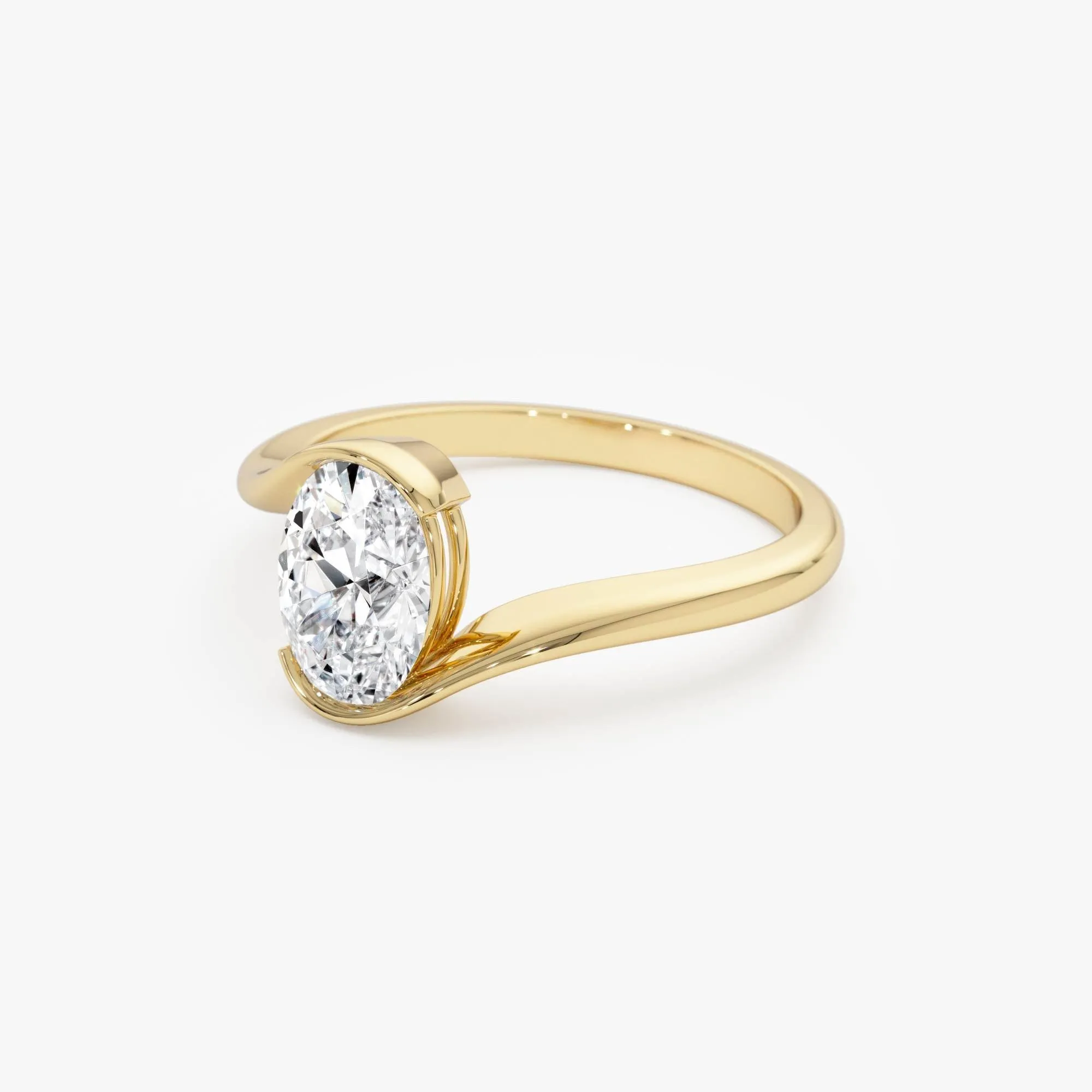 1.00 Ctw Oval Lab Grown Diamond S Setting Engagement Ring - Image 8