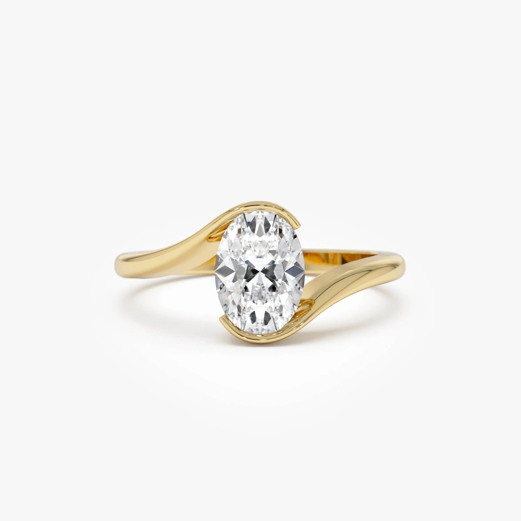 1.00 Ctw Oval Lab Grown Diamond S Setting Engagement Ring