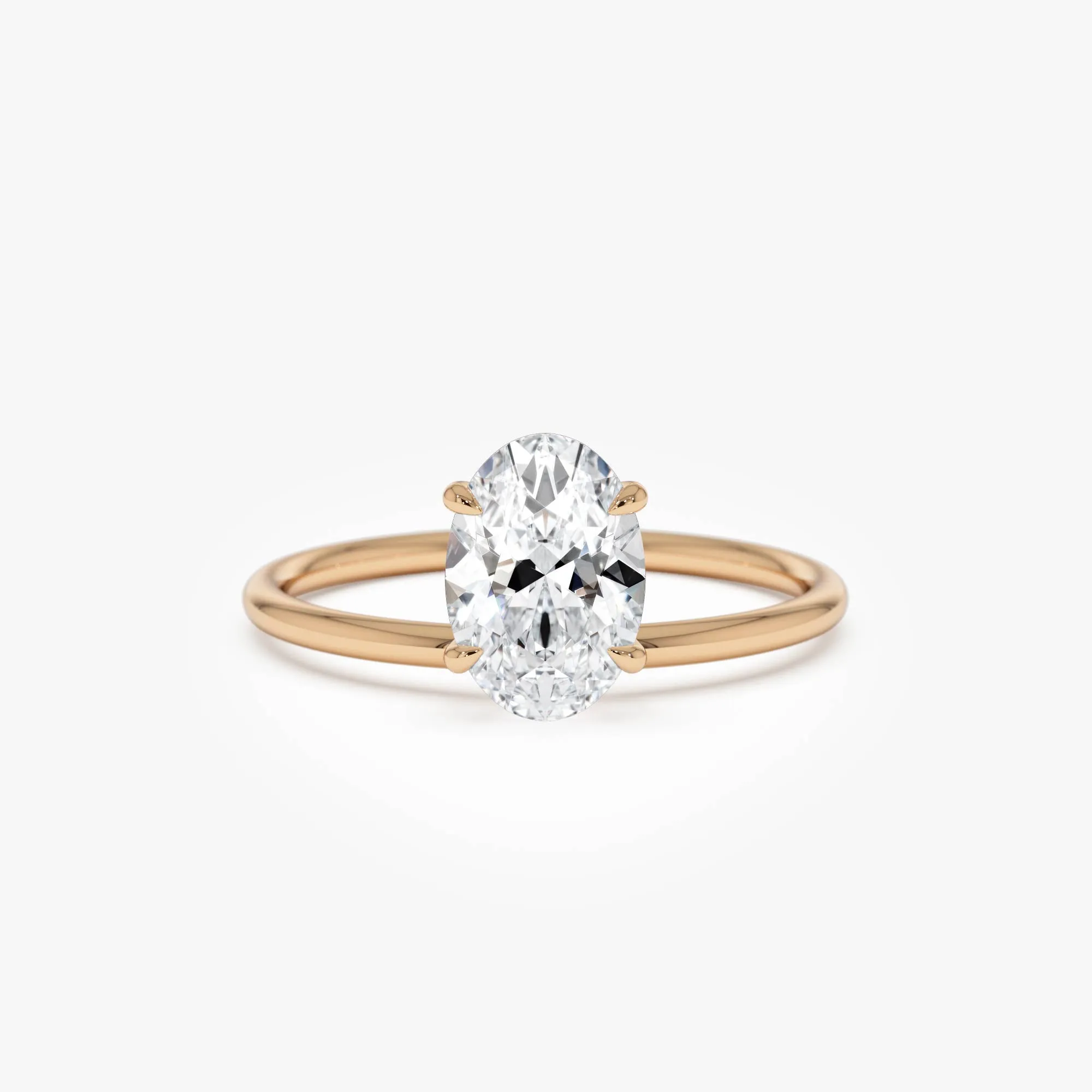 1.00 Ctw Oval Shaped Lab Grown Diamond Elevated Basket Solitaire Ring - Image 6