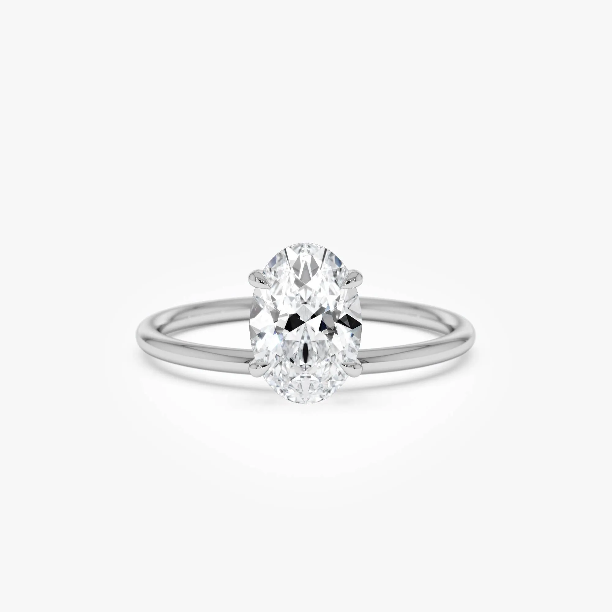 1.00 Ctw Oval Shaped Lab Grown Diamond Elevated Basket Solitaire Ring - Image 7