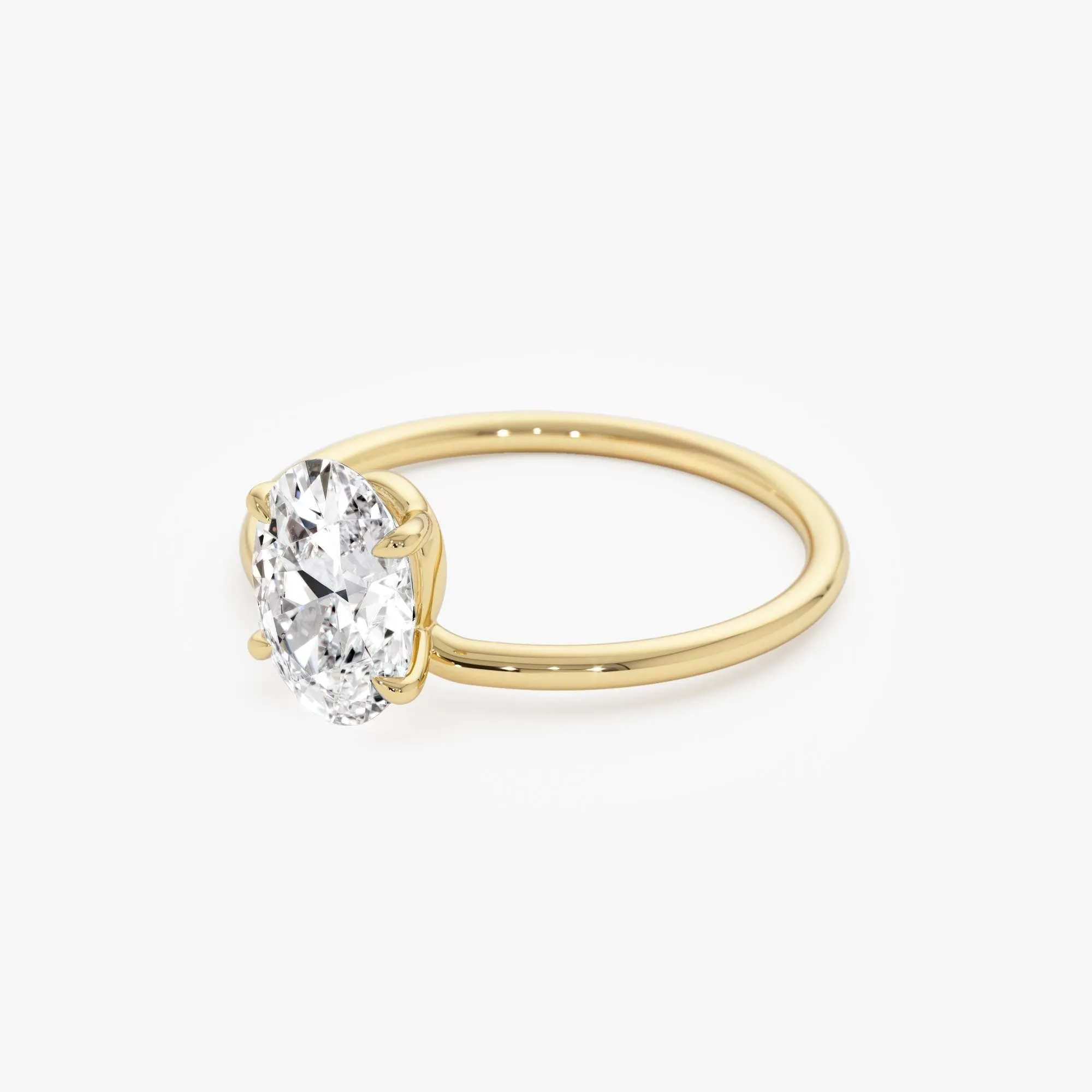 1.00 Ctw Oval Shaped Lab Grown Diamond Elevated Basket Solitaire Ring - Image 8
