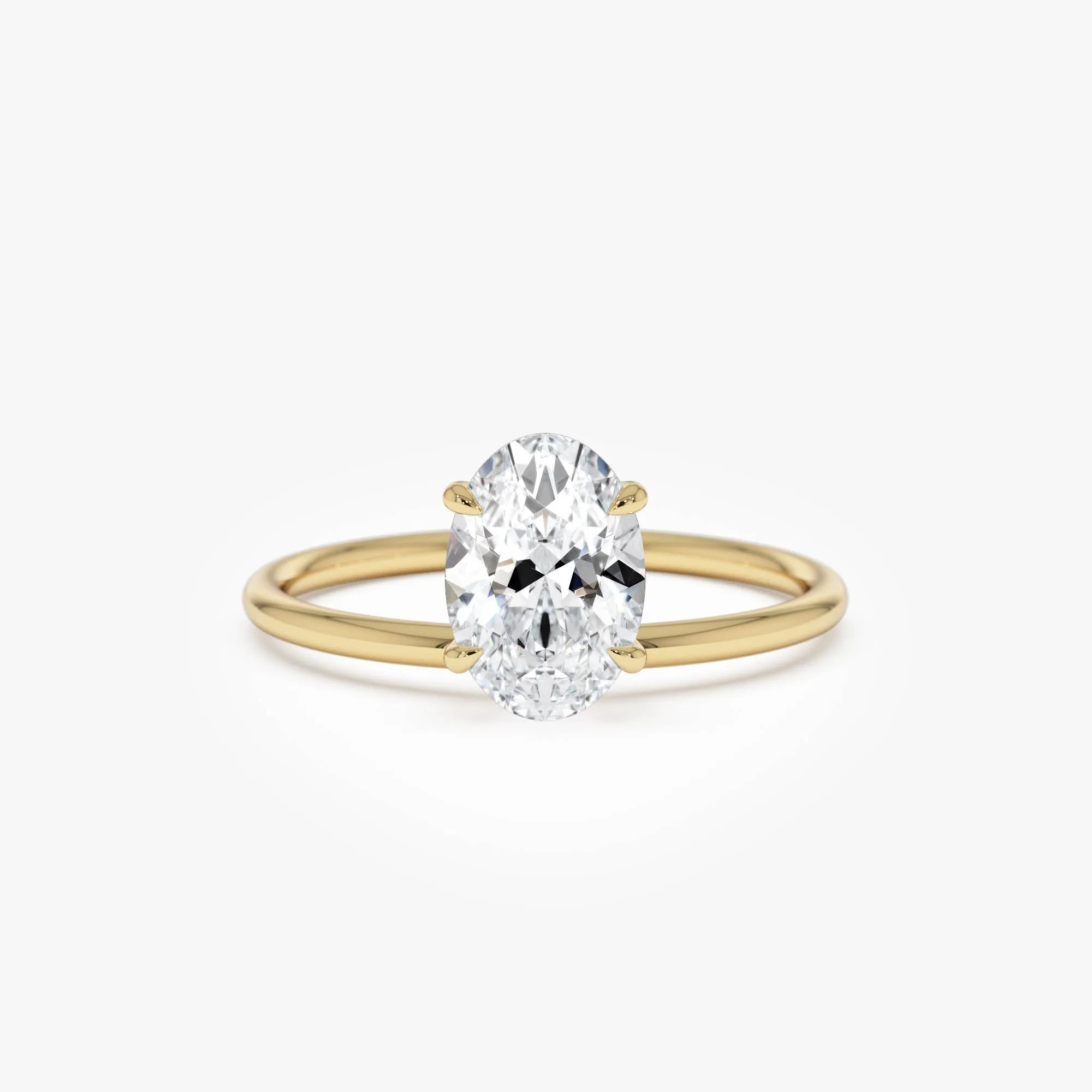 1.00 Ctw Oval Shaped Lab Grown Diamond Elevated Basket Solitaire Ring