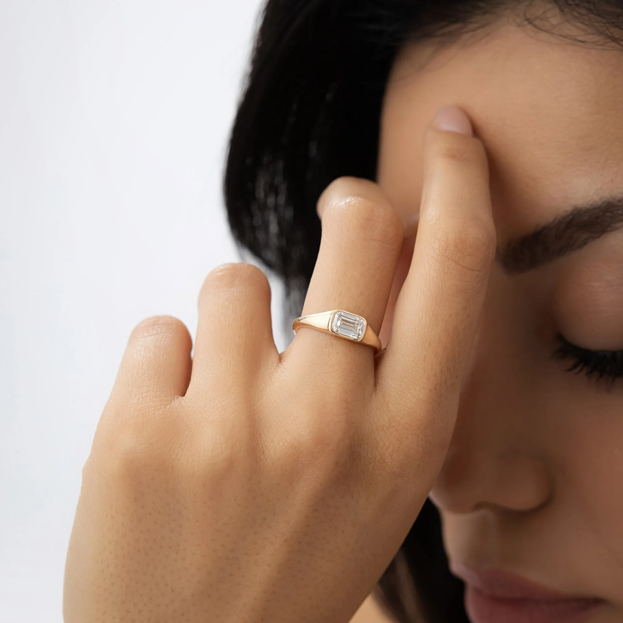 1.00 ctw Emerald Cut Lab Grown Diamond Ring - Image 2