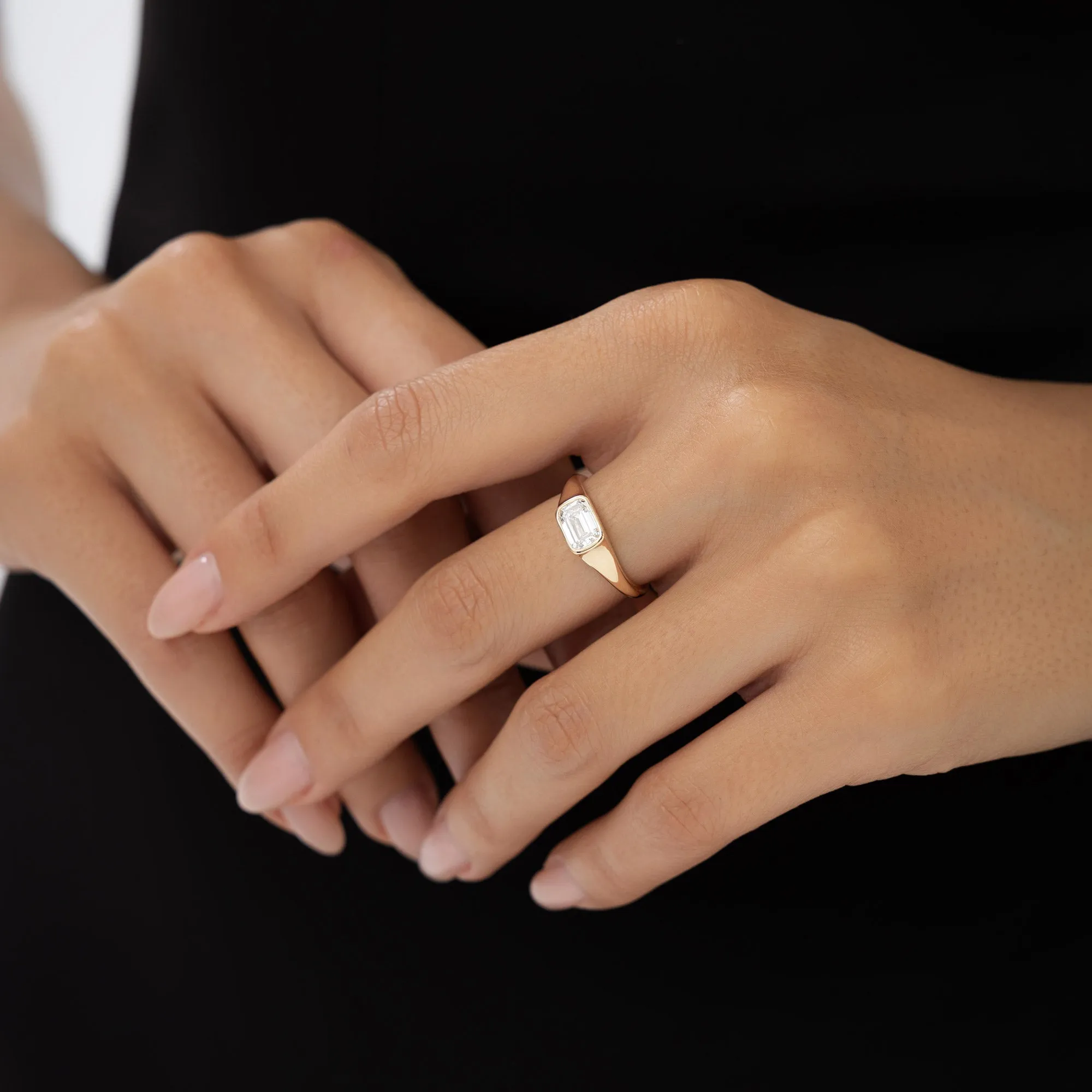 1.00 ctw Emerald Cut Lab Grown Diamond Ring - Image 3