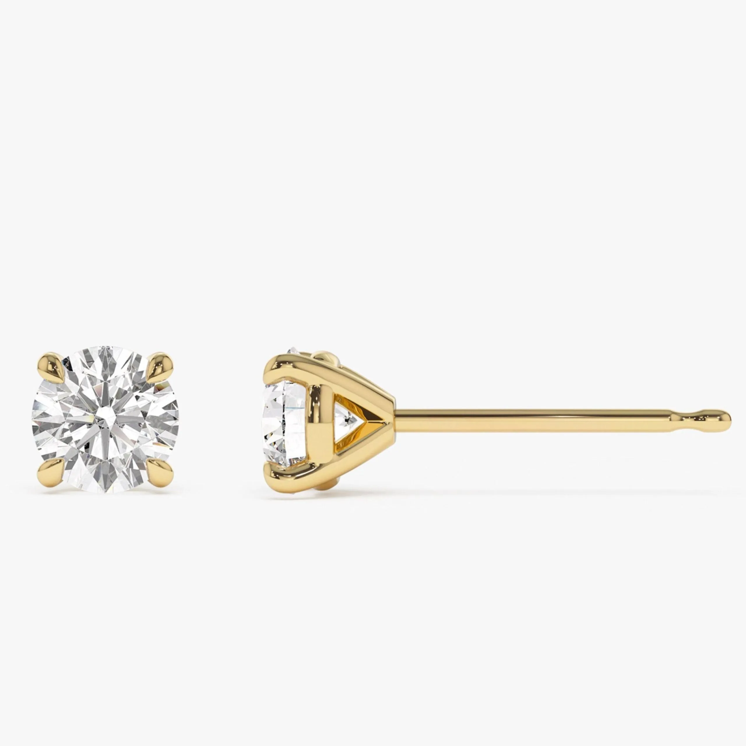 1.50 ctw Classic Four Prong Round Lab Grown Diamond Studs - Image 3