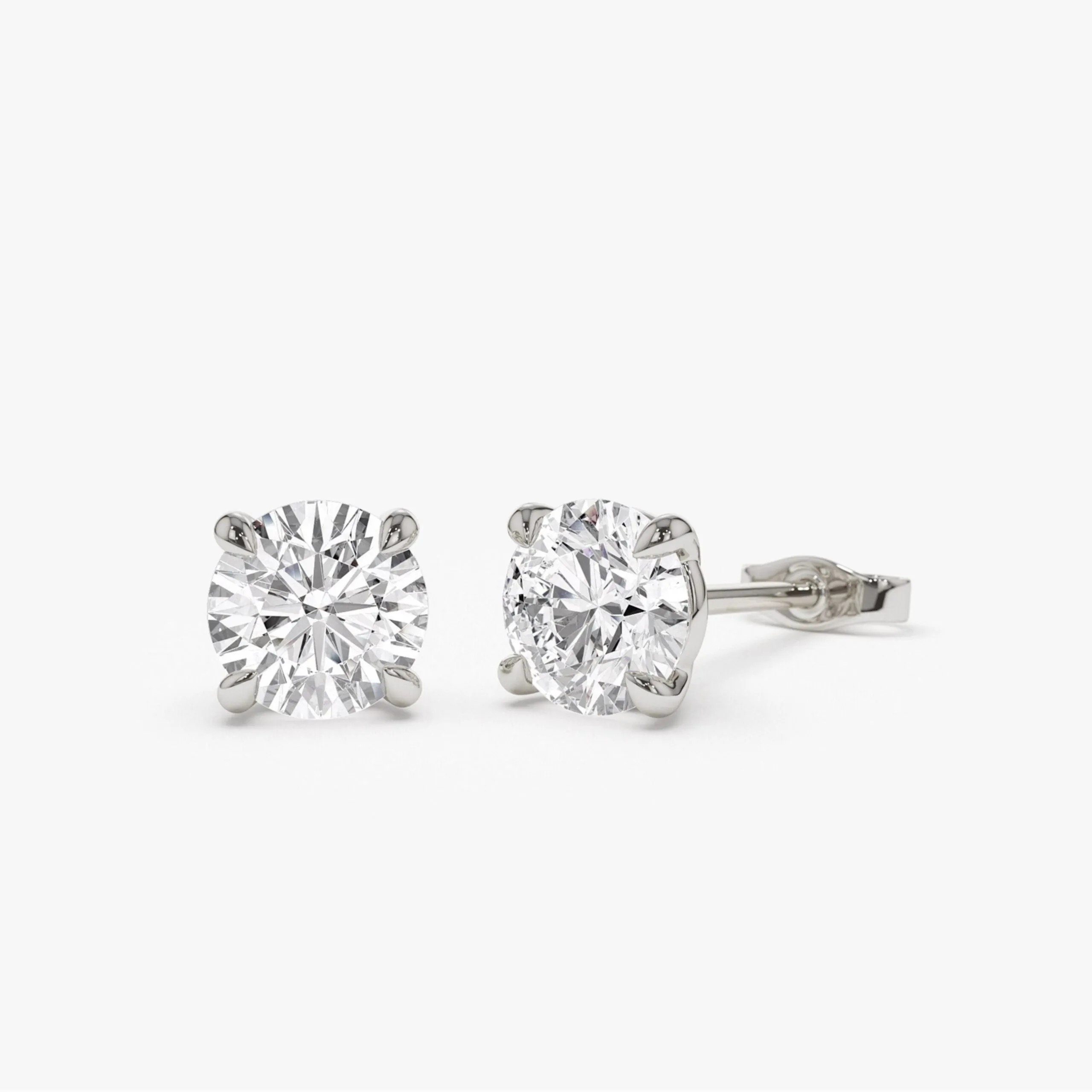 1.50 ctw Classic Four Prong Round Lab Grown Diamond Studs - Image 2