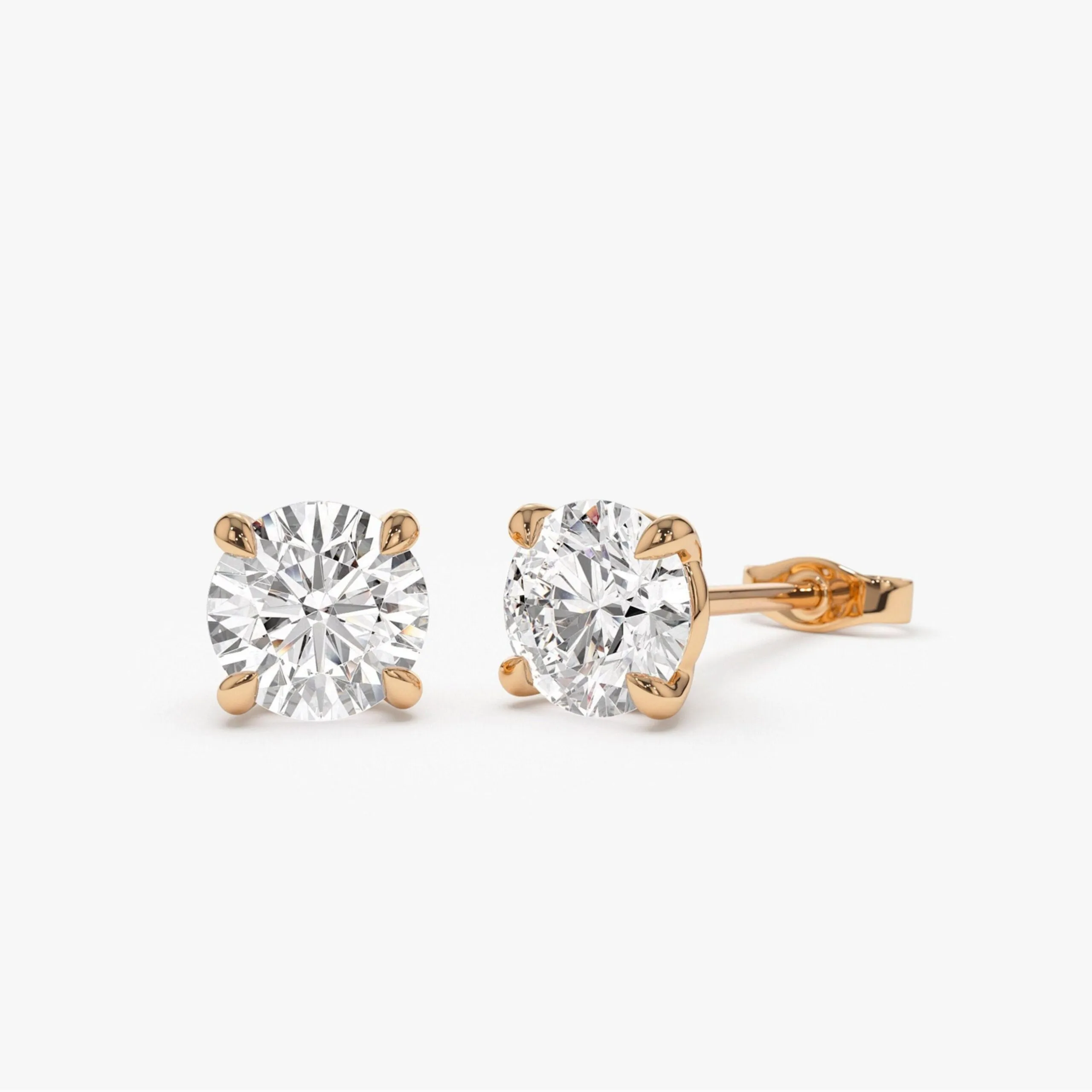 1.50 ctw Classic Four Prong Round Lab Grown Diamond Studs - Image 4