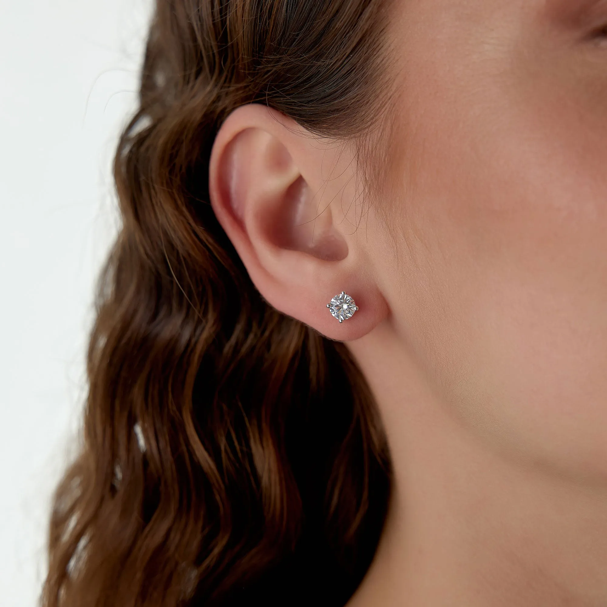 1.50 ctw Classic Four Prong Round Lab Grown Diamond Studs - Image 5