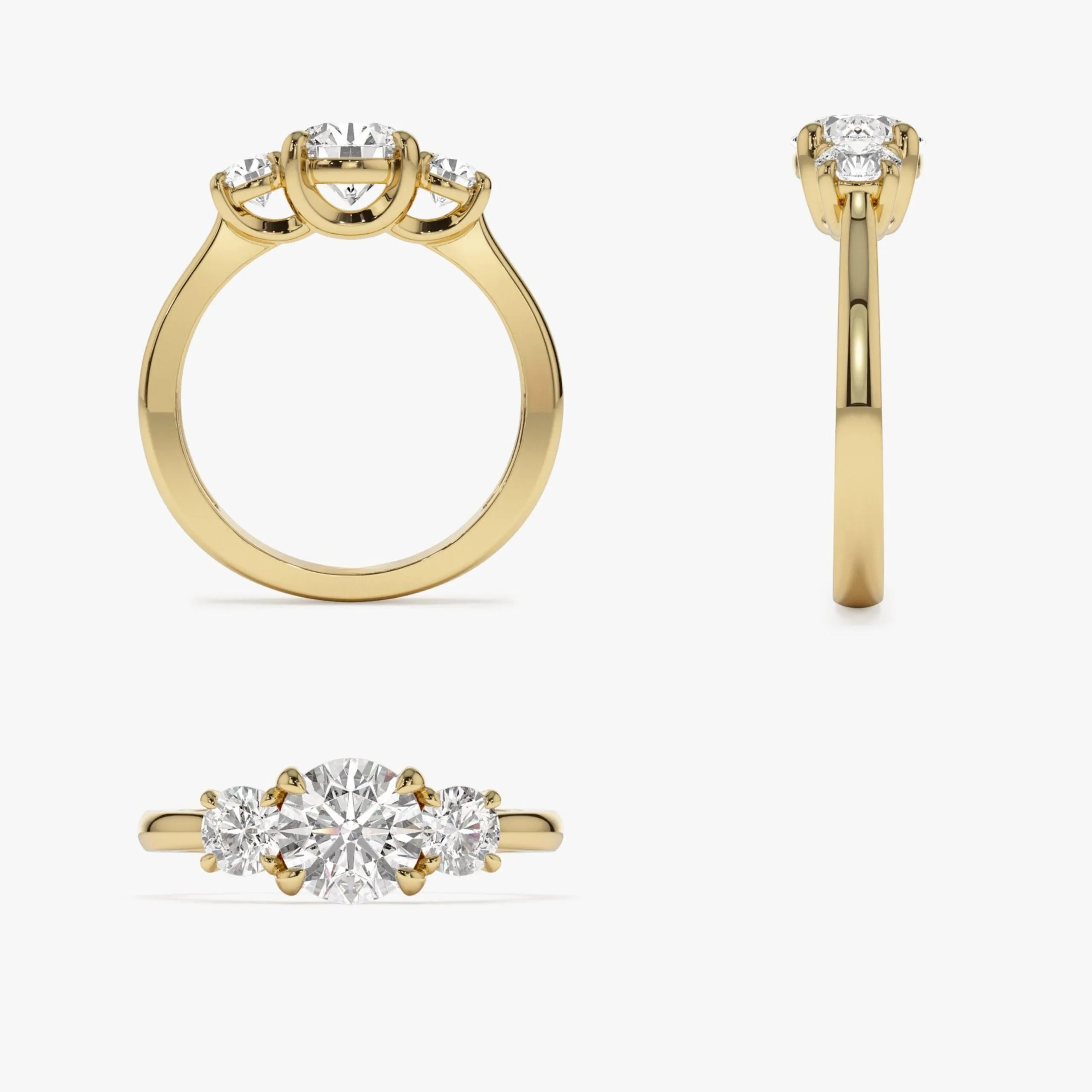 1.50 ctw Round Lab Grown Diamond Three Stone Engagement Ring - Image 10