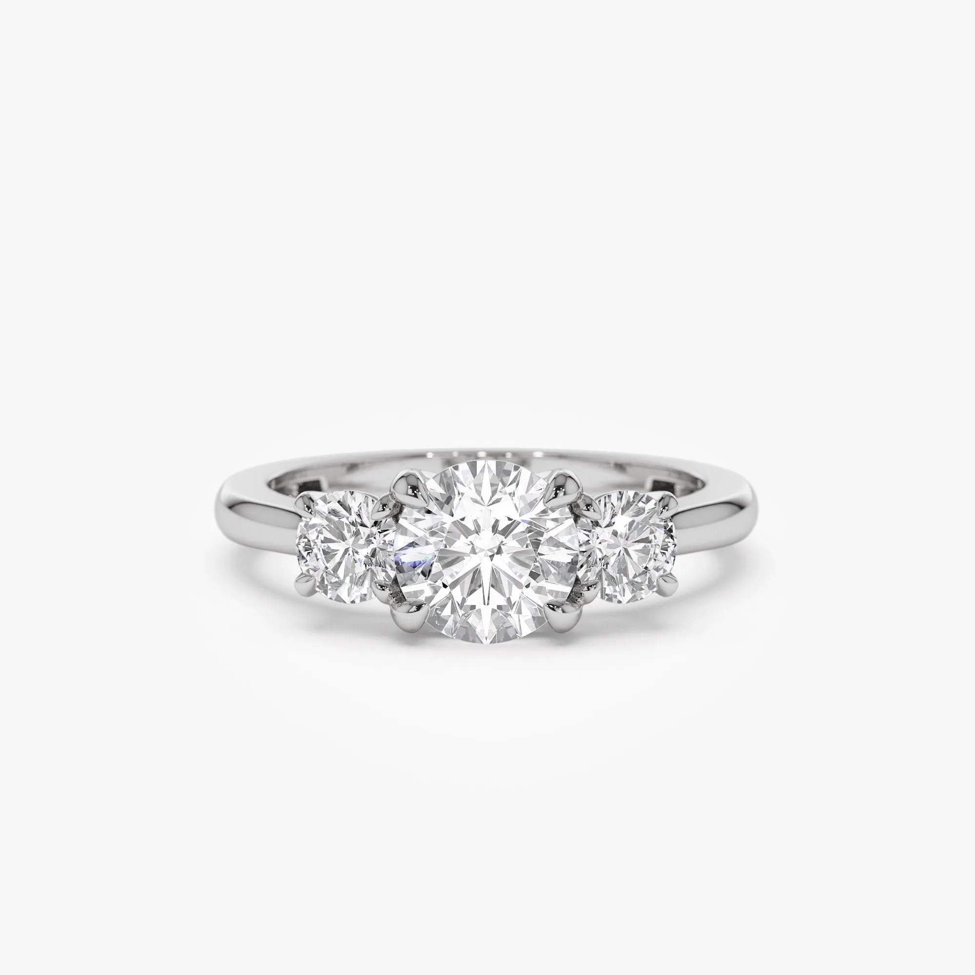 1.50 ctw Round Lab Grown Diamond Three Stone Engagement Ring - Image 8