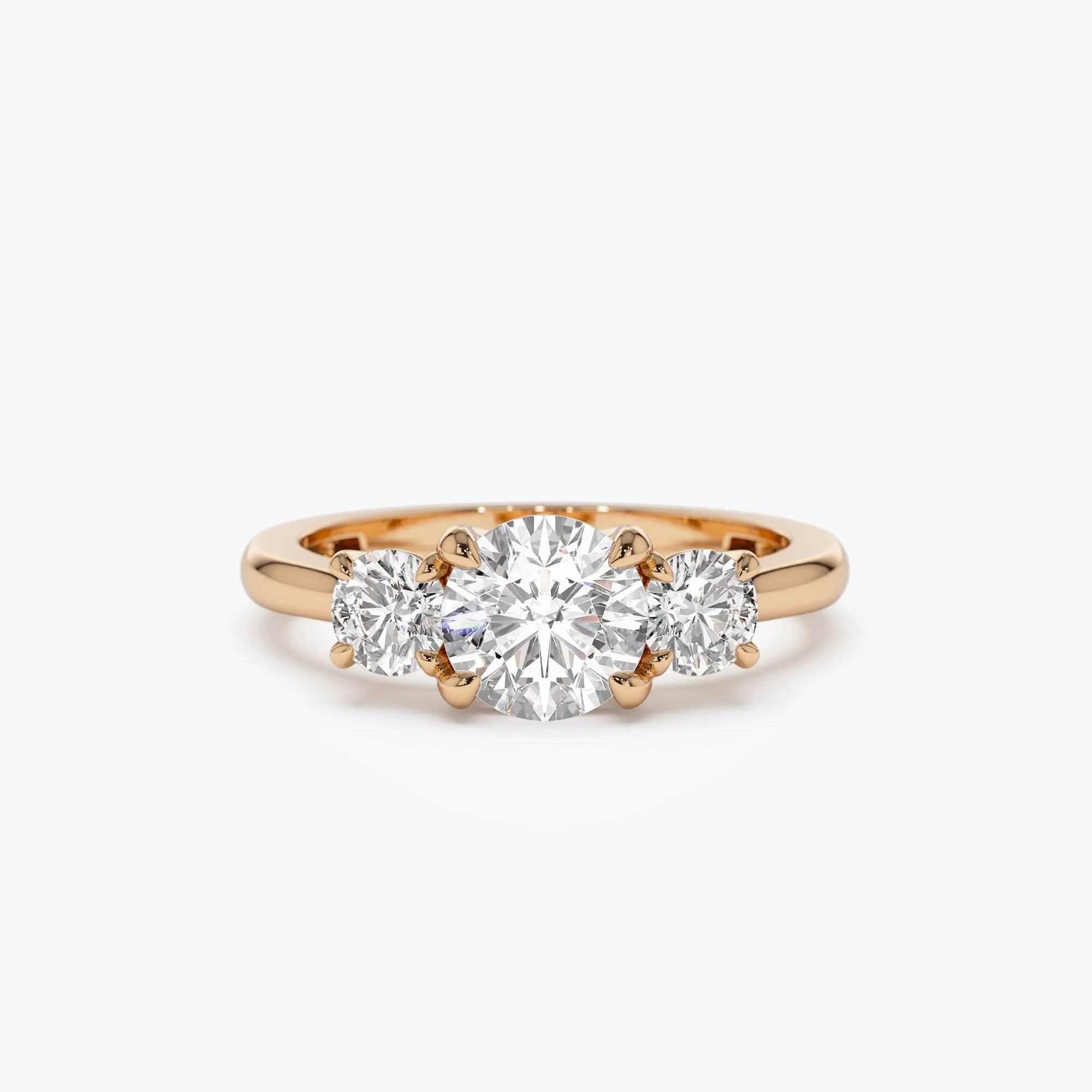 1.50 ctw Round Lab Grown Diamond Three Stone Engagement Ring - Image 9