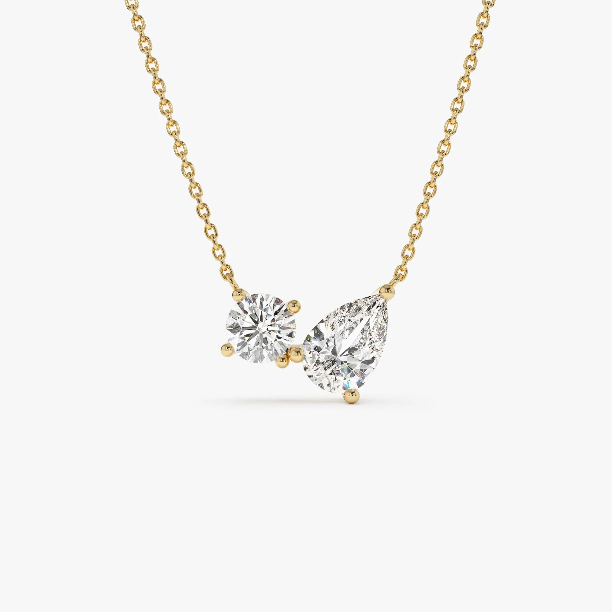 1.55 ctw Pear Shaped and Round Lab Grown Diamond Necklace