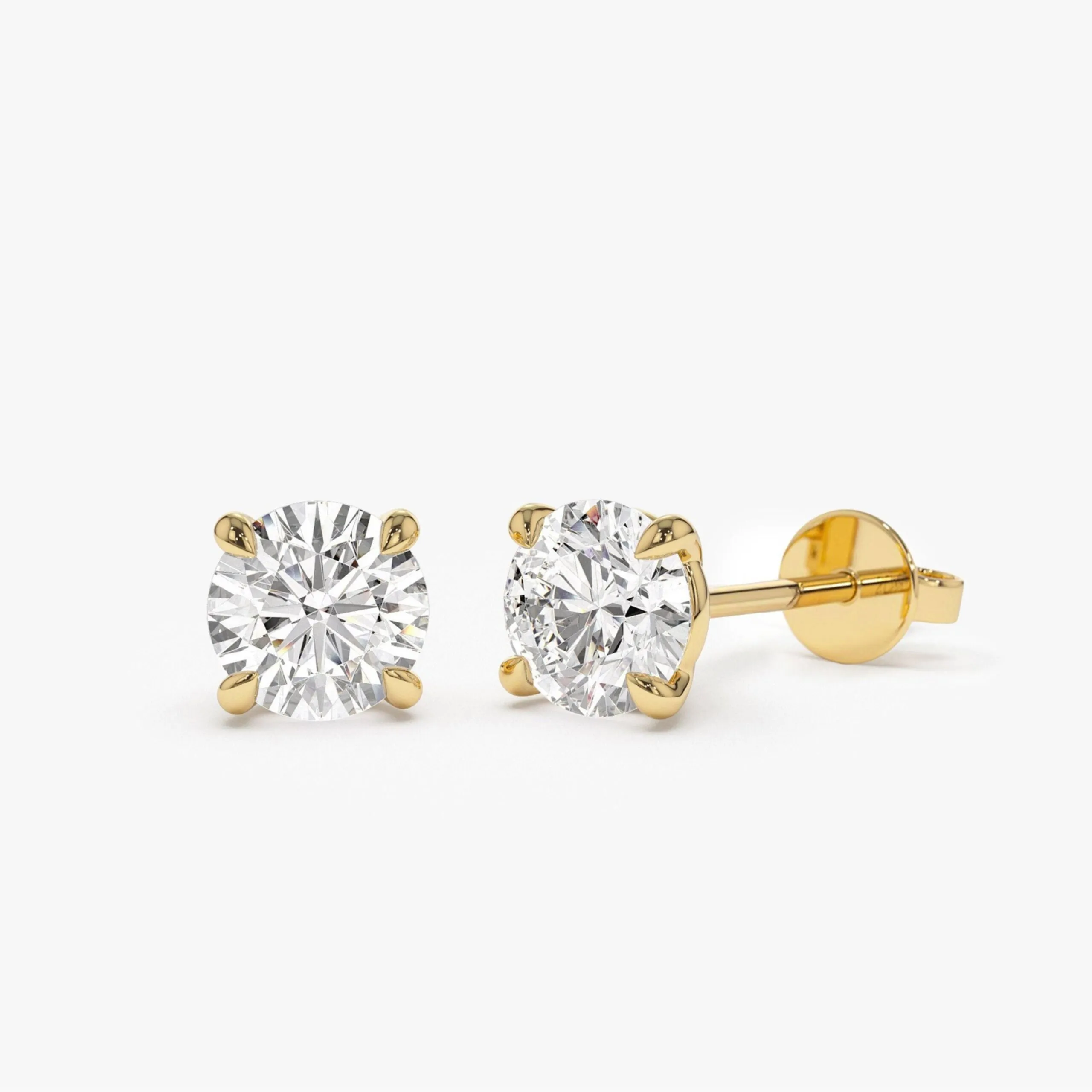 2.00 ctw Classic Four Prong Lab Grown Round Diamond Studs