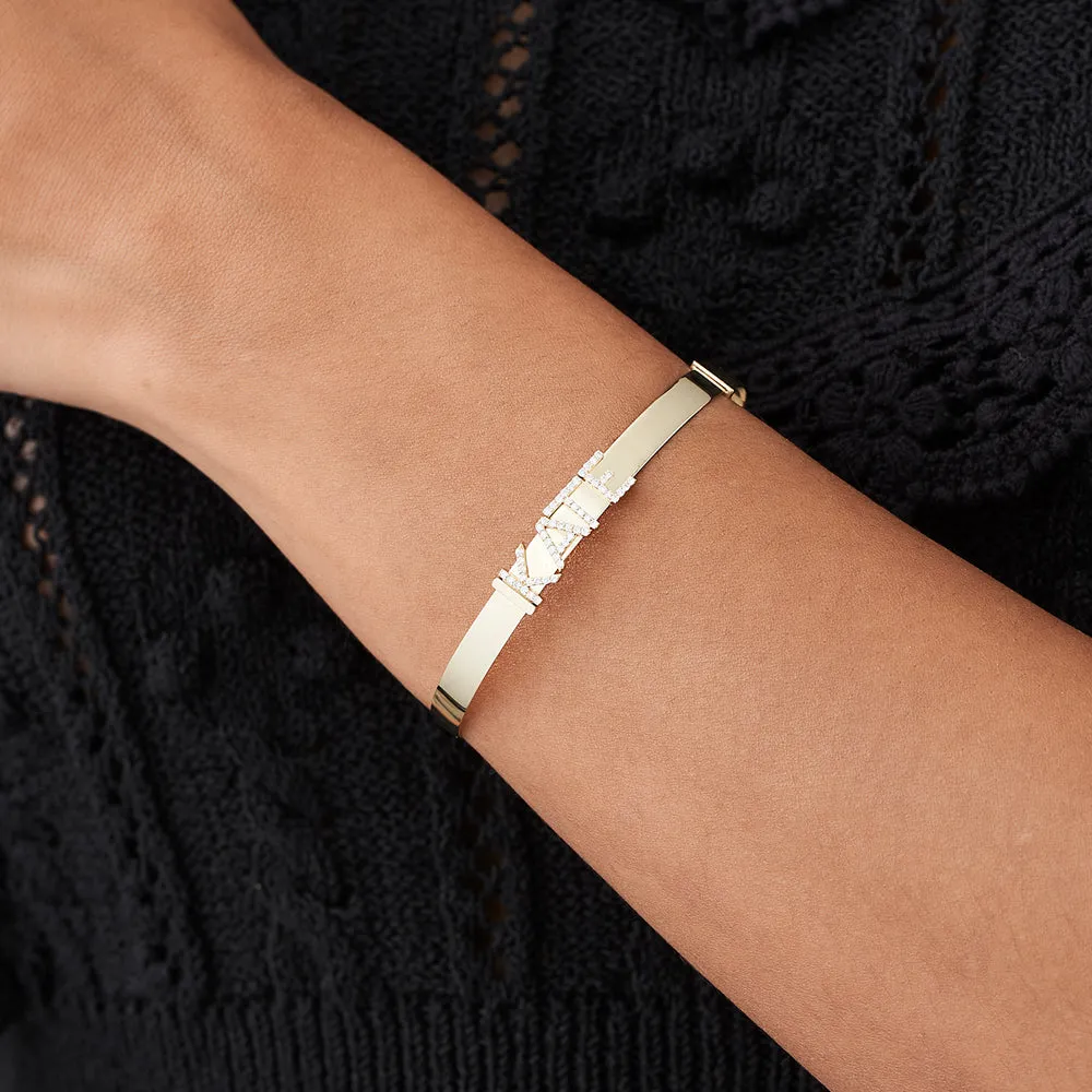 5Mm Sliding Diamond Initials Bangle - Image 2