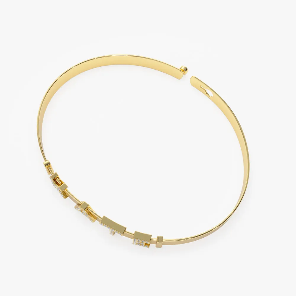 5Mm Sliding Diamond Initials Bangle - Image 8