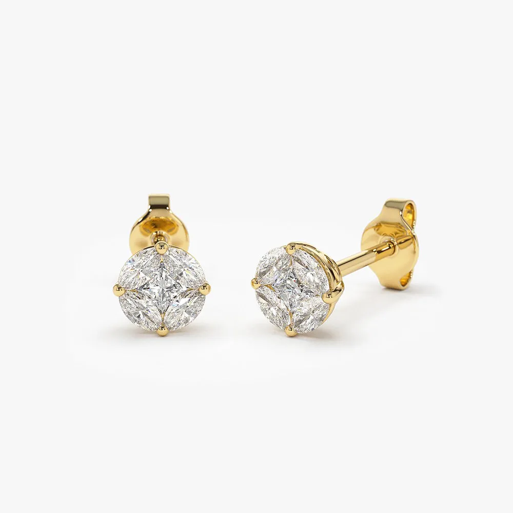 5mm Illusion Setting Diamond Studs