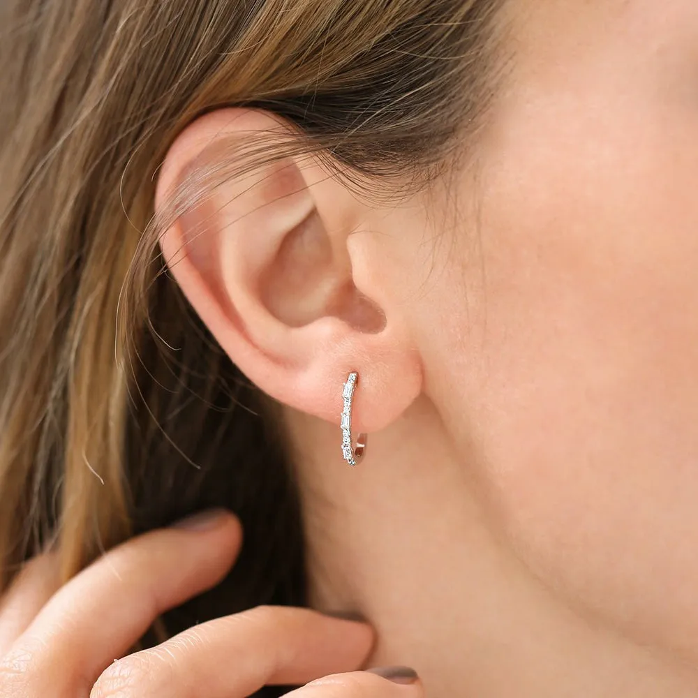 Baguette And Round Diamond Earrings - Image 5