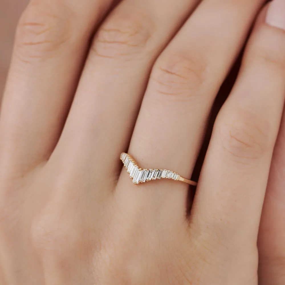 Baguette Diamond Curved Tiara Ring - Image 9
