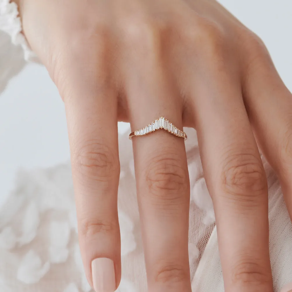 Baguette Diamond Curved Tiara Ring - Image 8