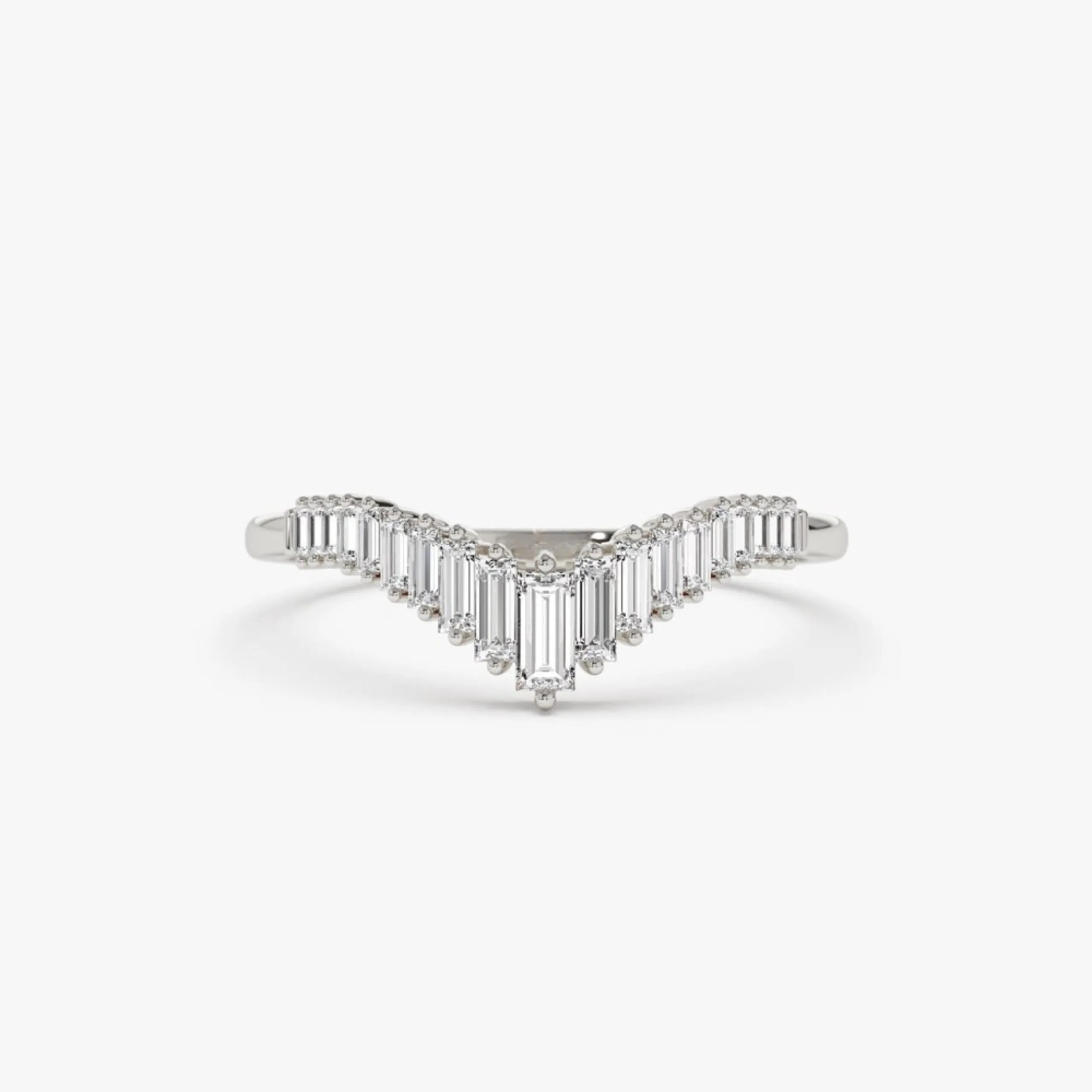 Baguette Diamond Curved Tiara Ring - Image 3