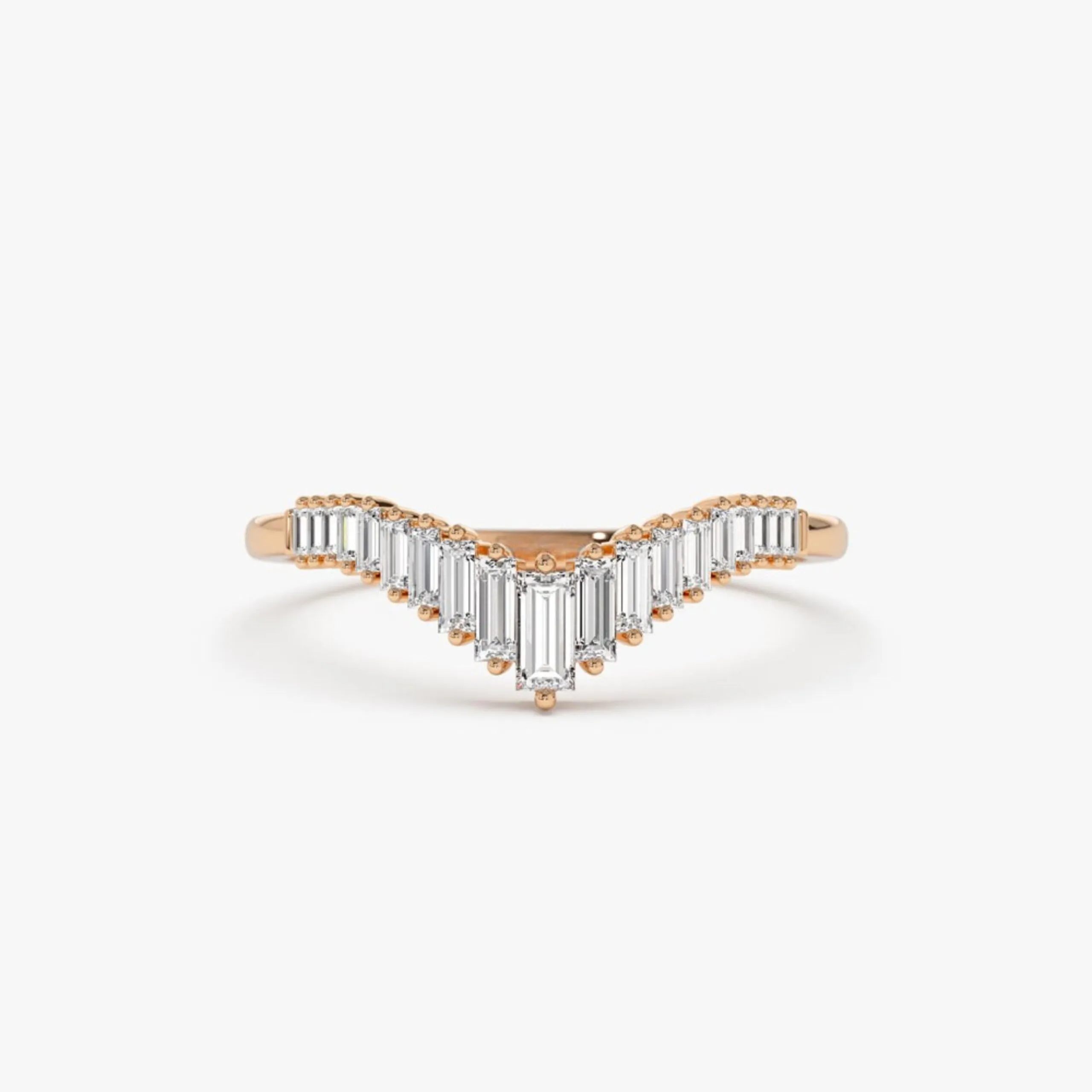 Baguette Diamond Curved Tiara Ring - Image 4