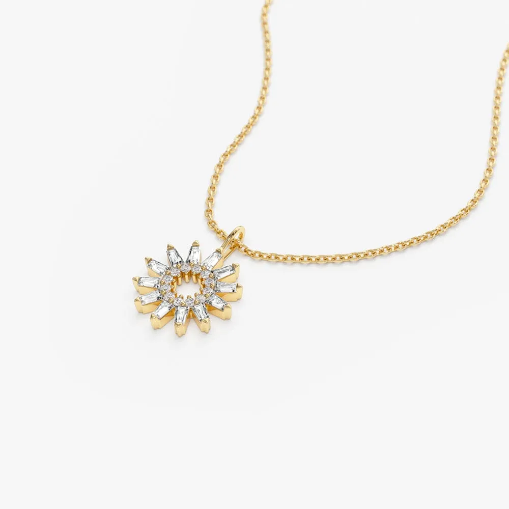 Baguette Diamond Star Pendant Necklace - Image 4