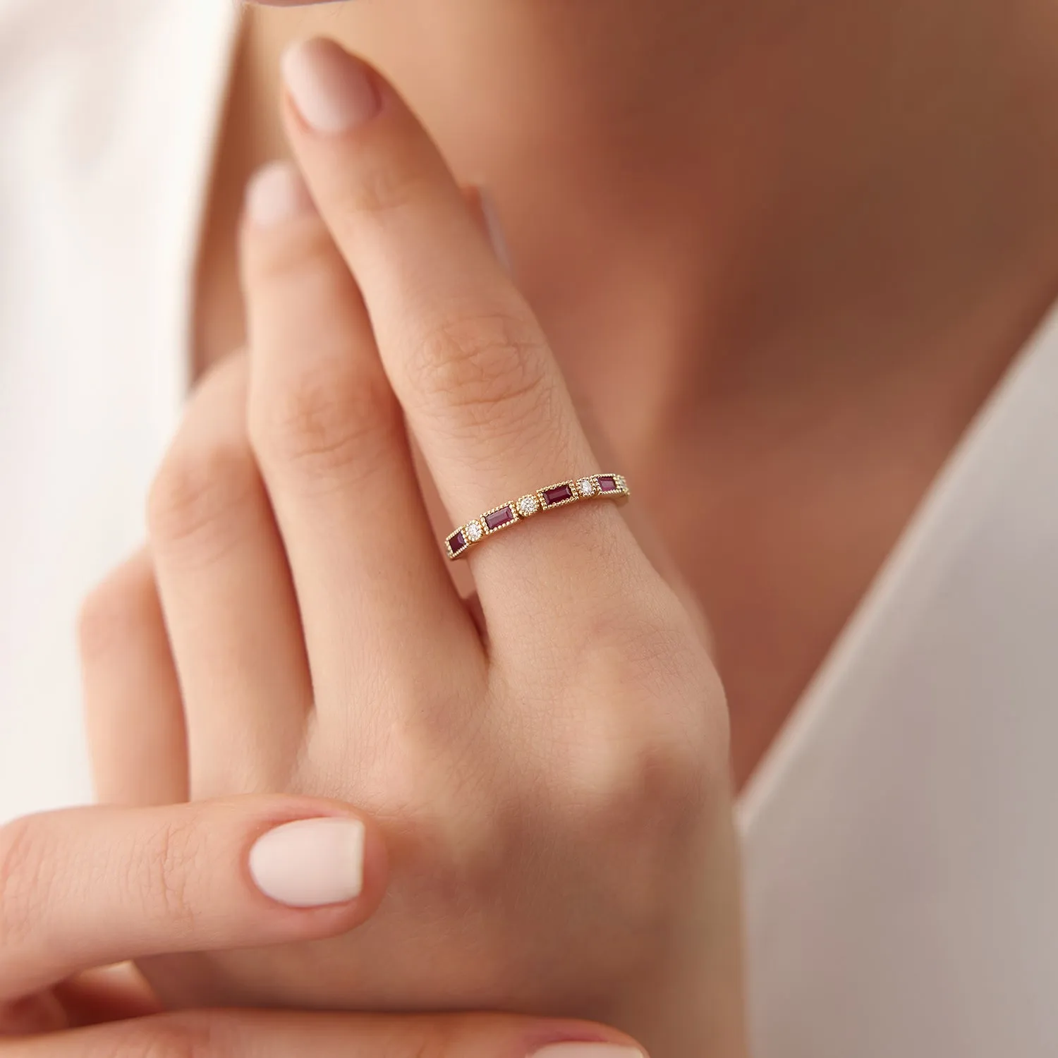 Baguette Ruby and Diamond Ring - Image 3