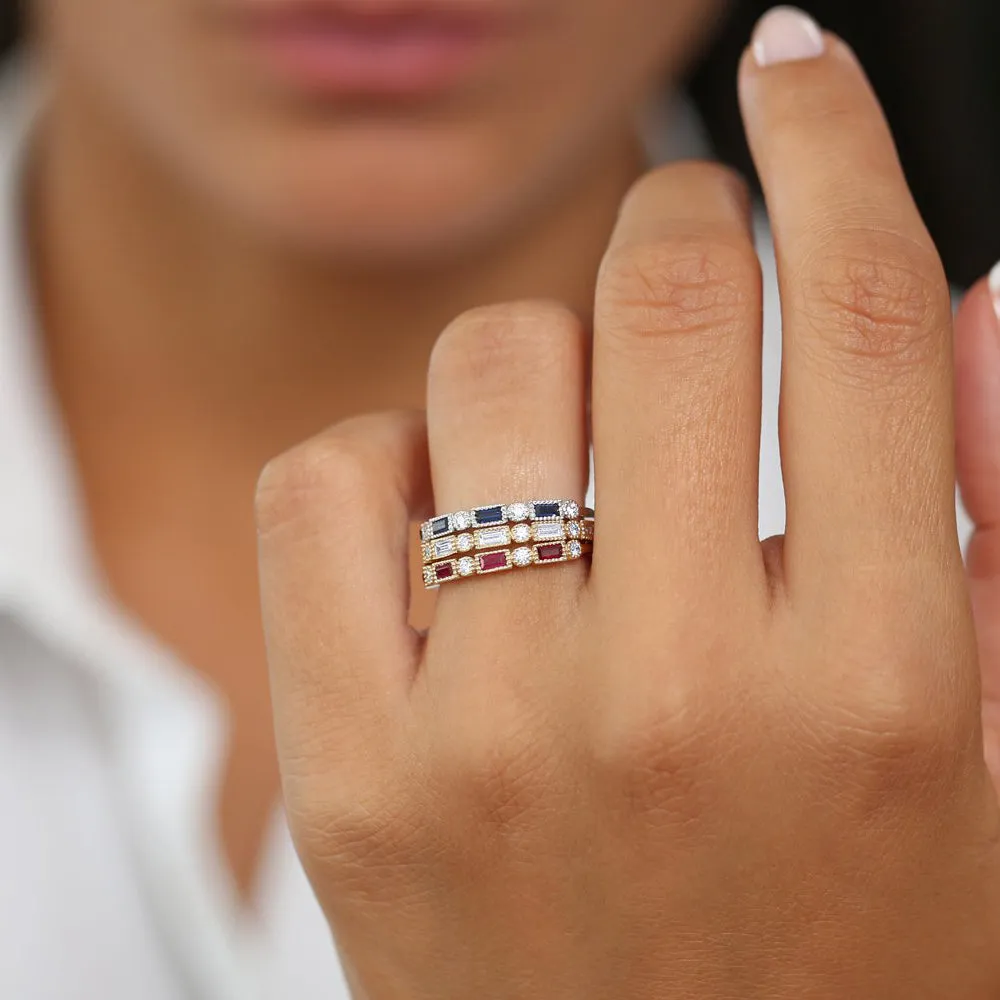 Baguette Ruby and Diamond Ring - Image 4