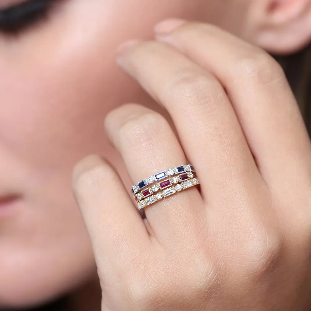 Baguette Ruby and Diamond Ring - Image 6