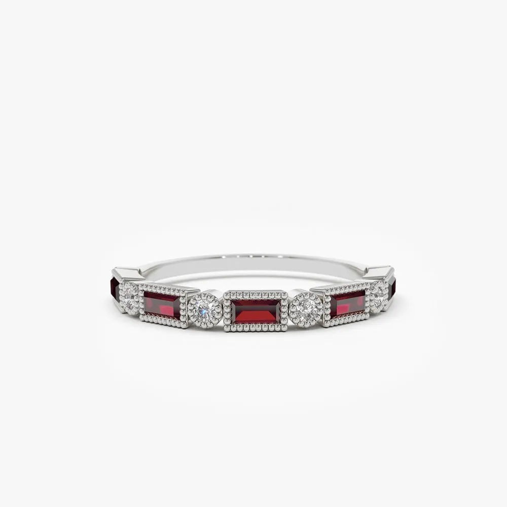 Baguette Ruby and Diamond Ring - Image 8