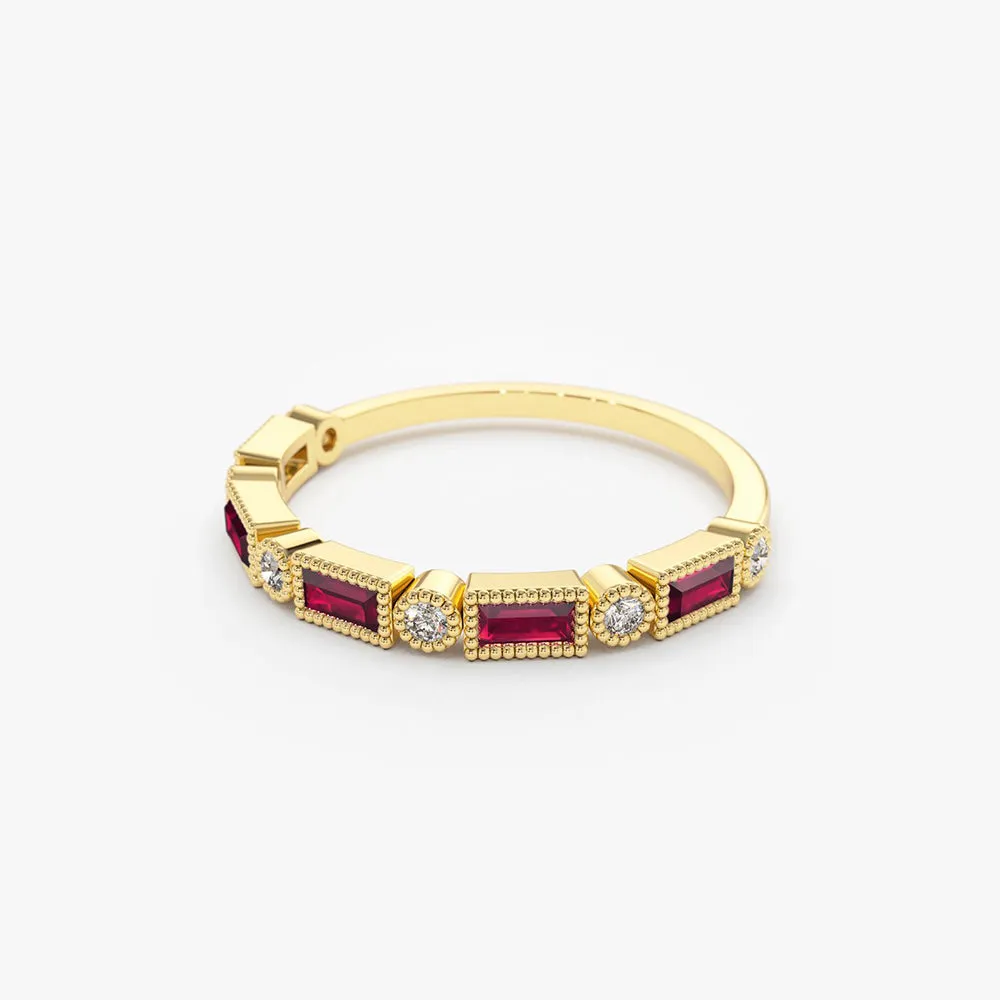 Baguette Ruby and Diamond Ring - Image 9