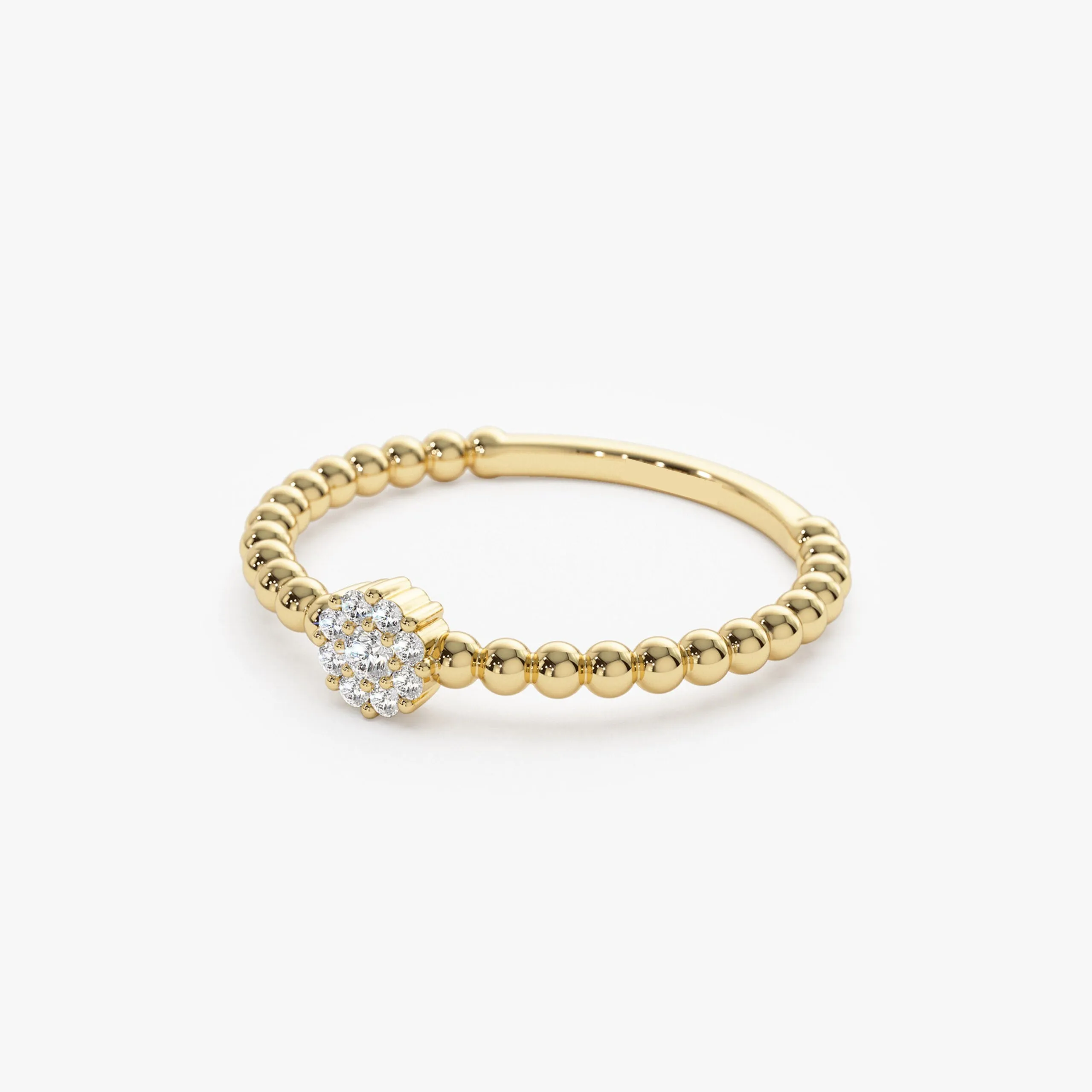 Beaded Floral Diamond Ring - Image 4