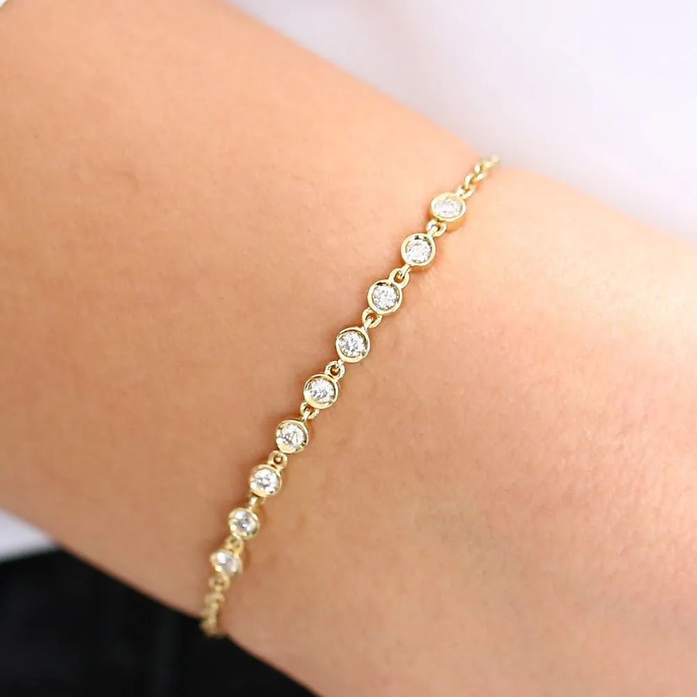 Bezel Set Diamond Bracelet - Image 7
