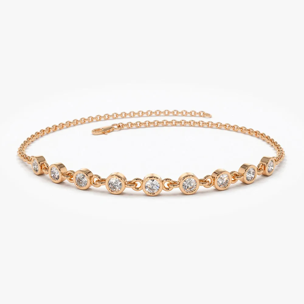 Bezel Set Diamond Bracelet - Image 2