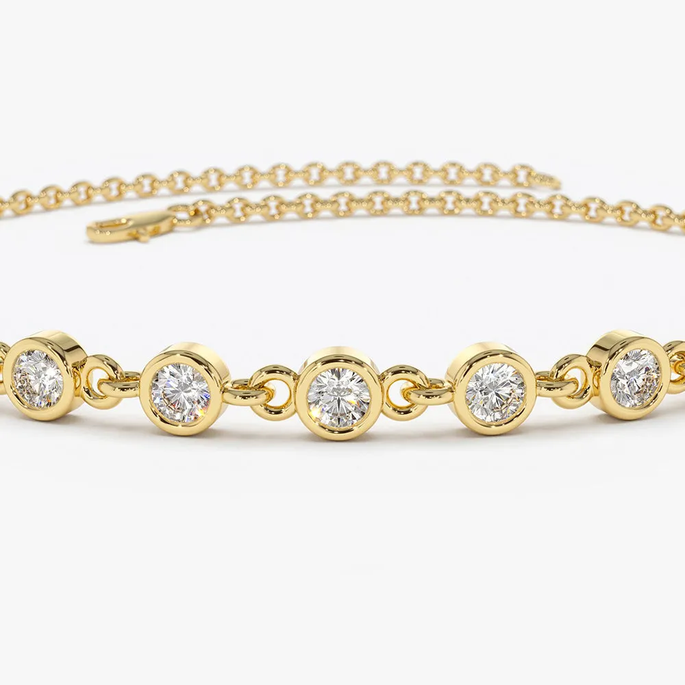 Bezel Set Diamond Bracelet - Image 3