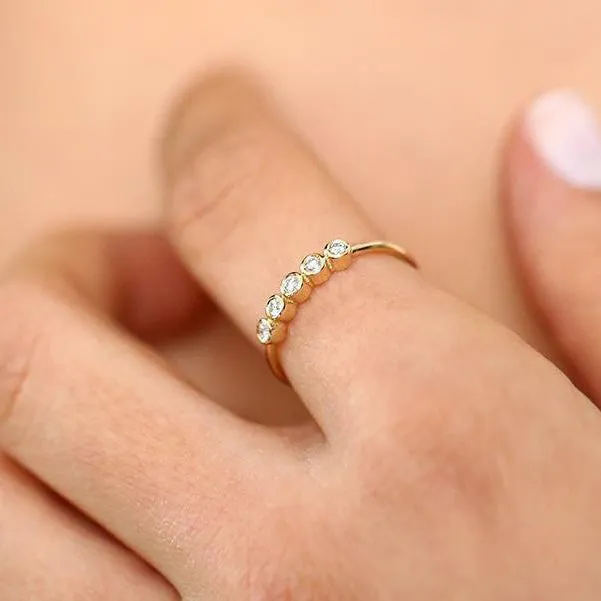 Bezel Set Diamond Wedding Band - Image 2