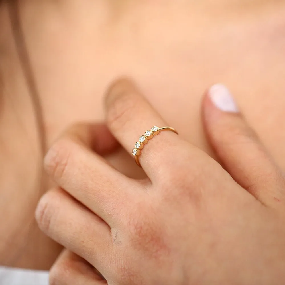 Bezel Set Diamond Wedding Band - Image 3