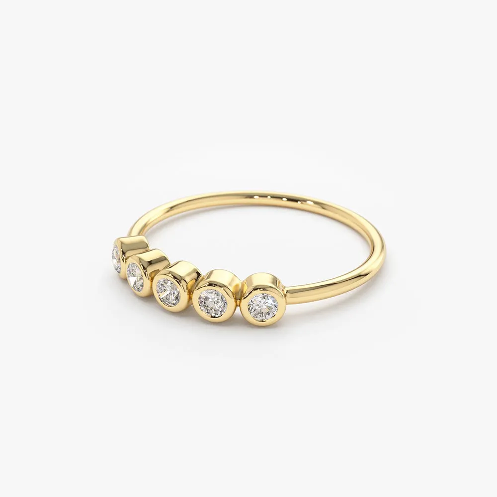 Bezel Set Diamond Wedding Band - Image 6