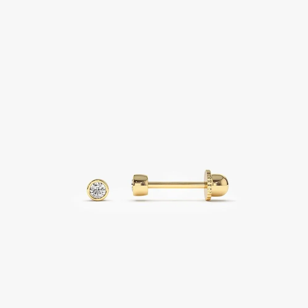 Bezel Setting Diamond Stud Piercing - Image 5