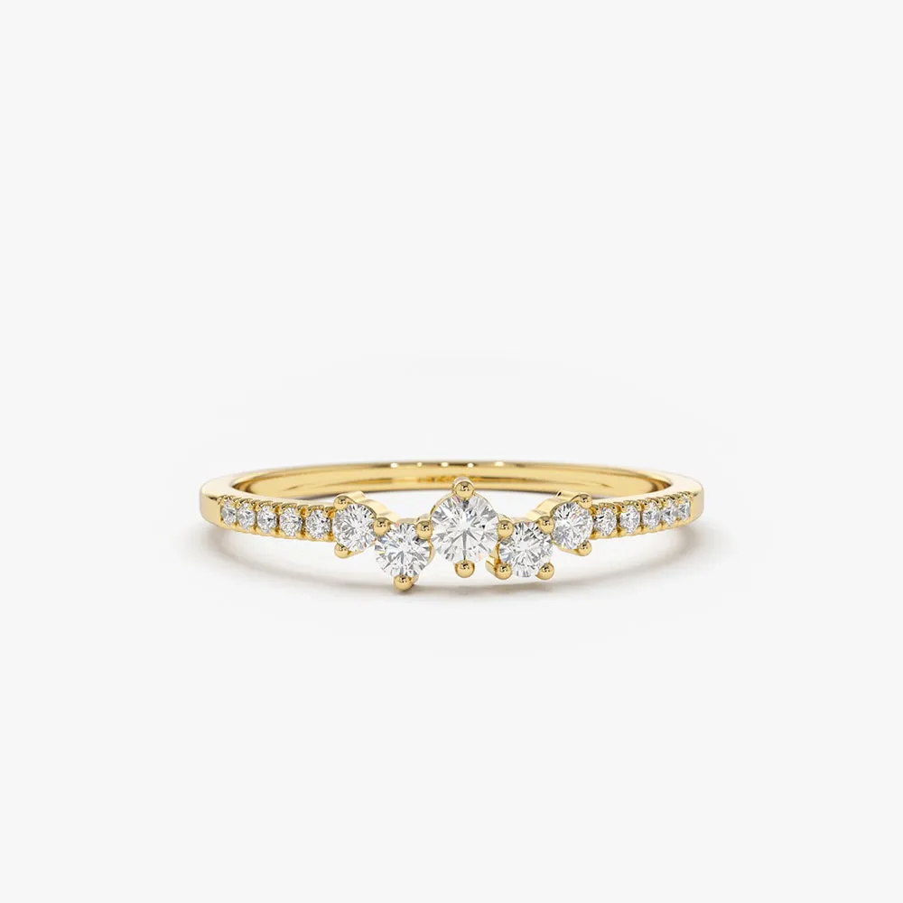 Bridal Diamond Cluster Ring