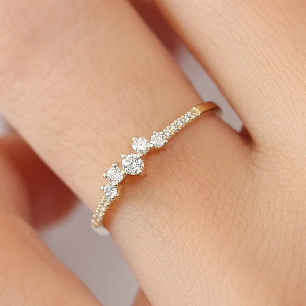 Bridal Diamond Cluster Ring - Image 2