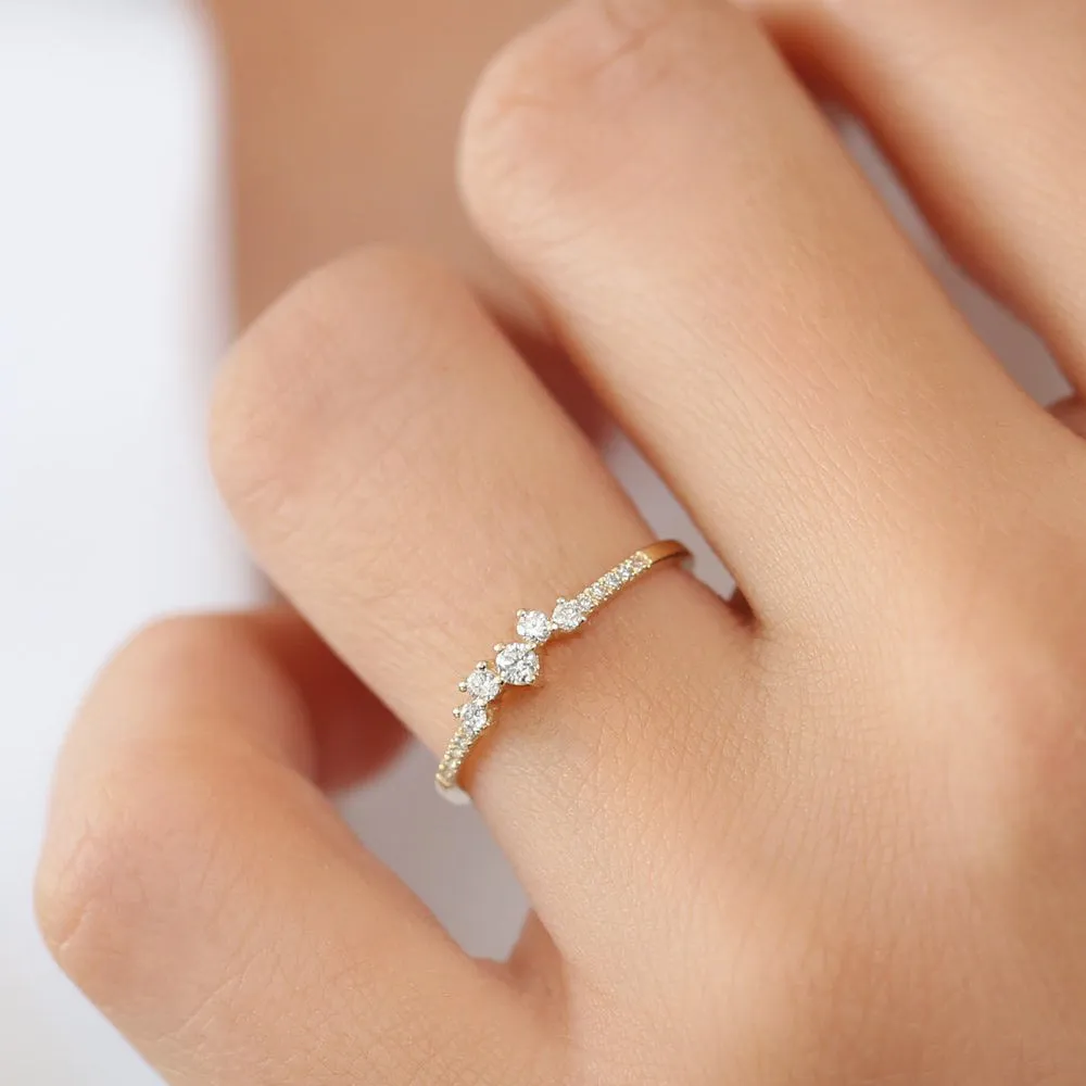 Bridal Diamond Cluster Ring - Image 3