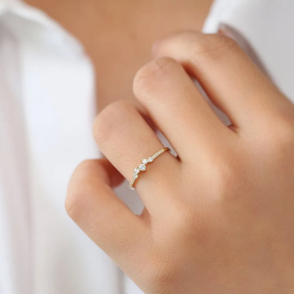 Bridal Diamond Cluster Ring - Image 4