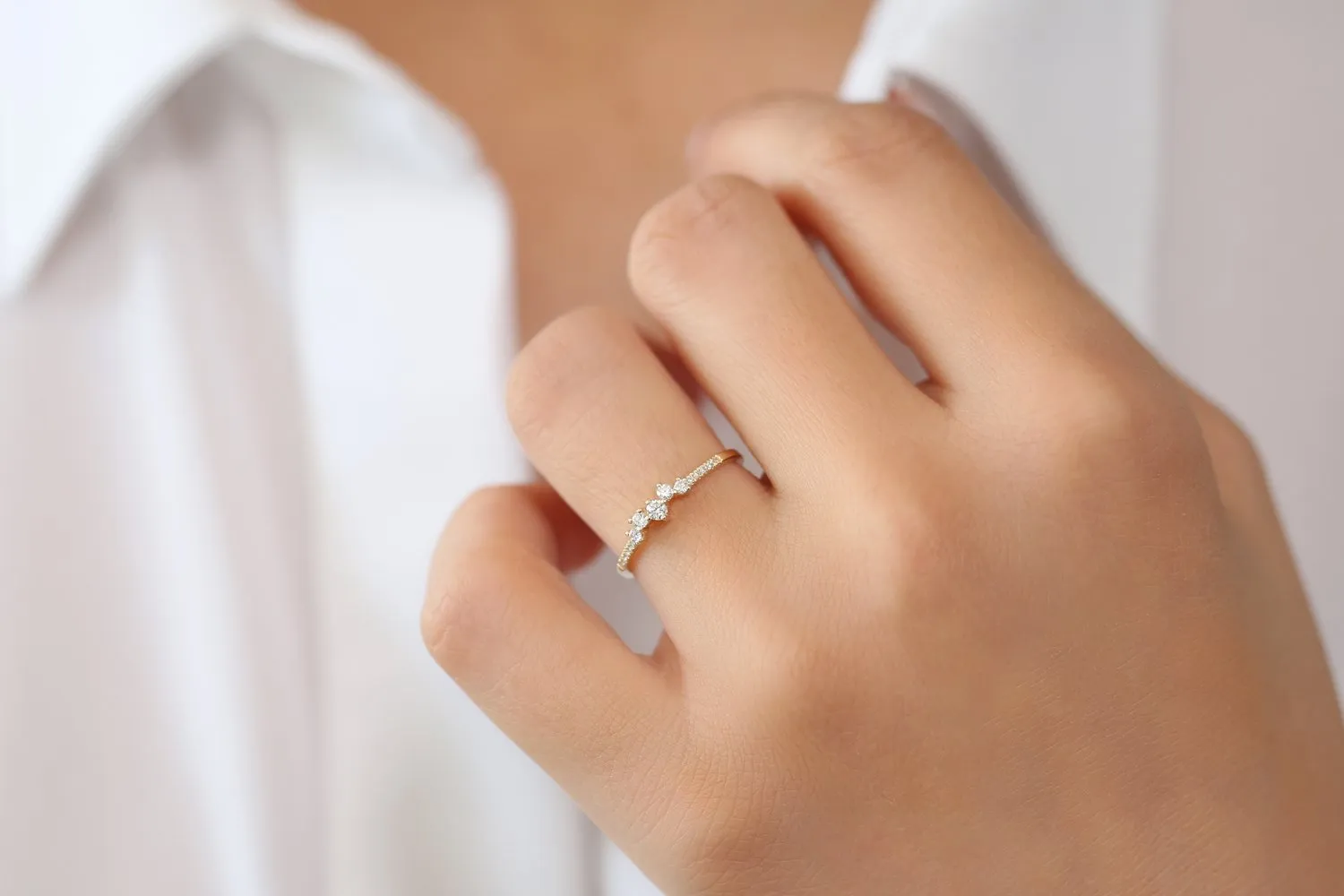 Bridal Diamond Cluster Ring - Image 5