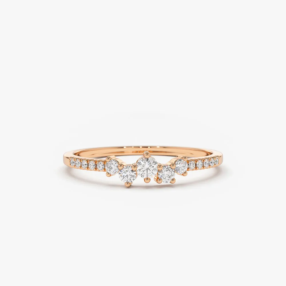 Bridal Diamond Cluster Ring - Image 7