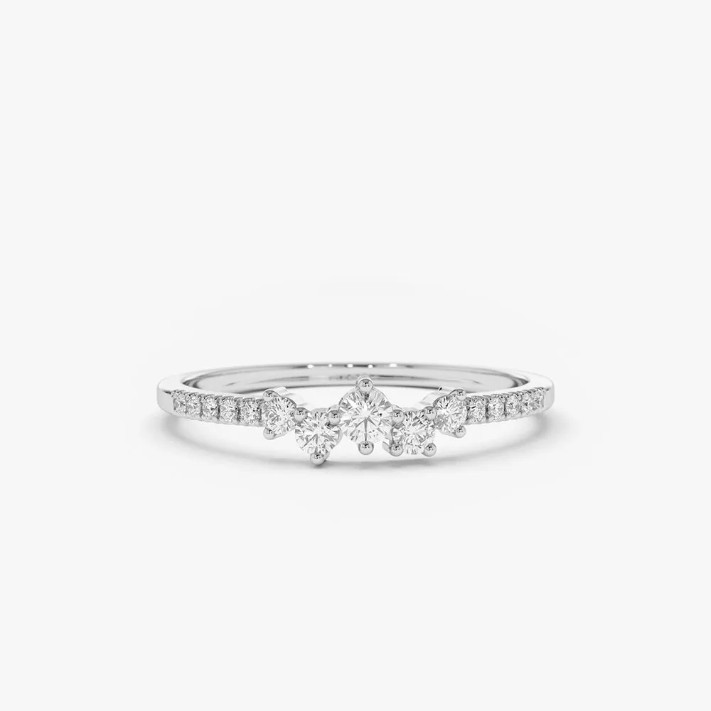 Bridal Diamond Cluster Ring - Image 8