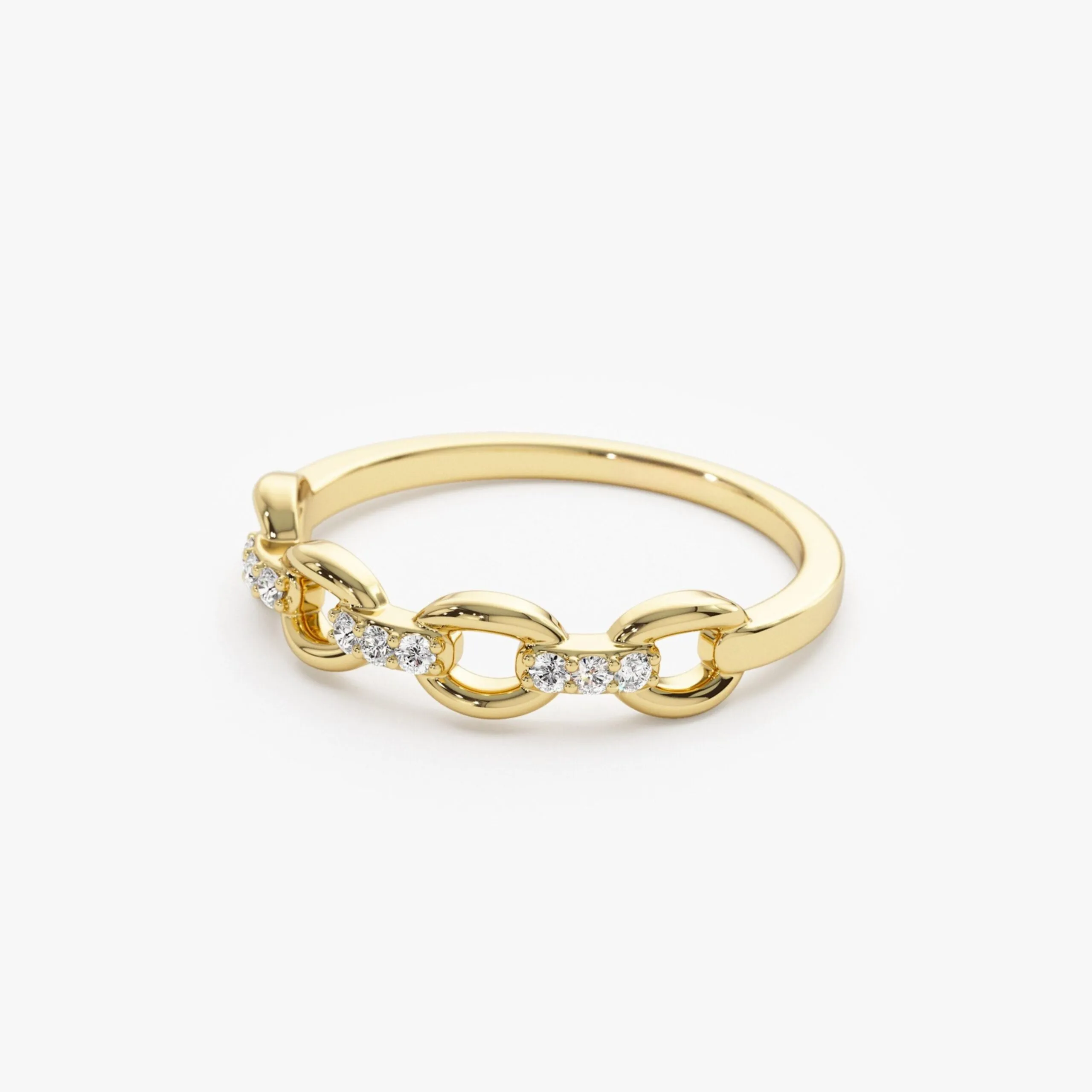 Cable Chain Link Diamond Ring - Image 4