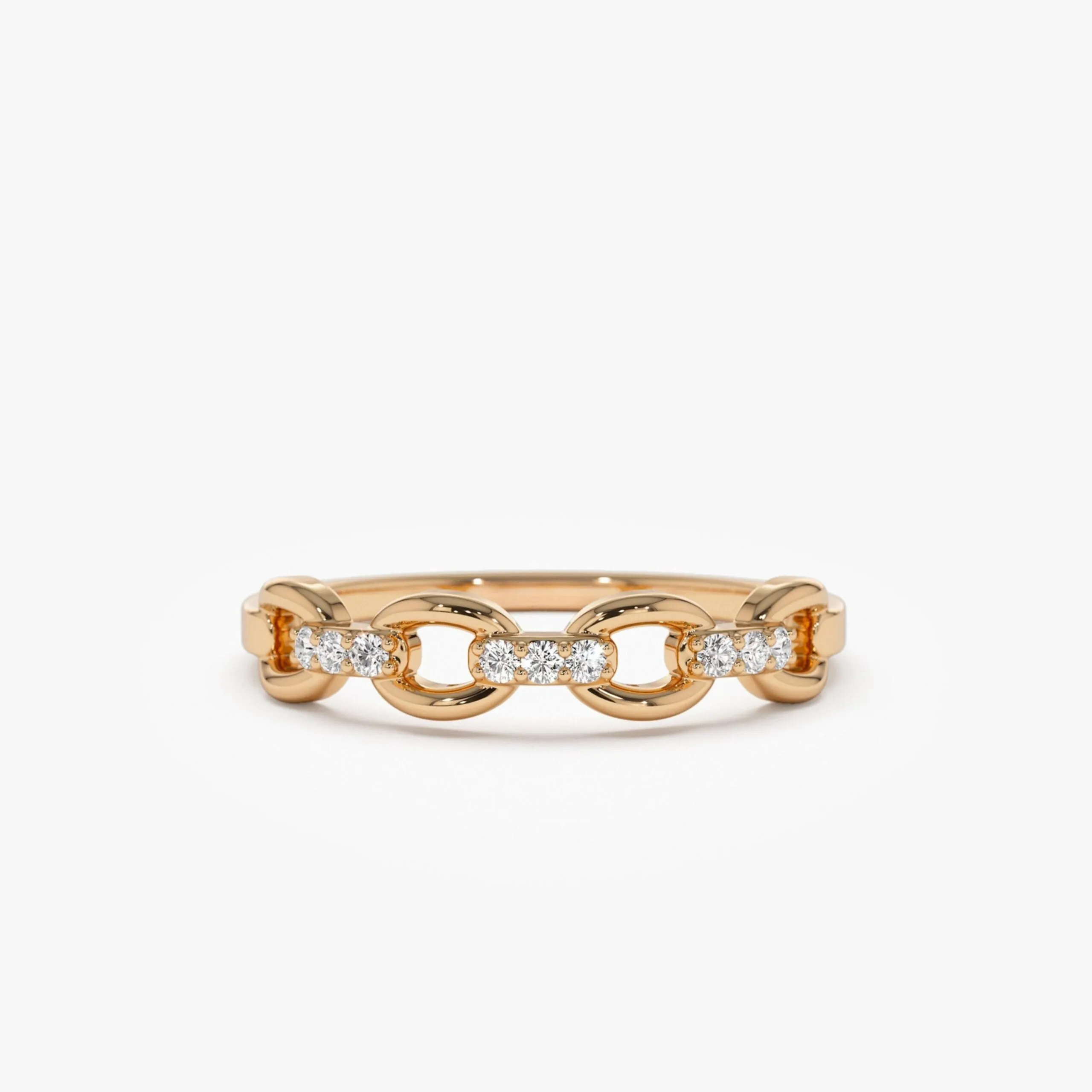 Cable Chain Link Diamond Ring - Image 3
