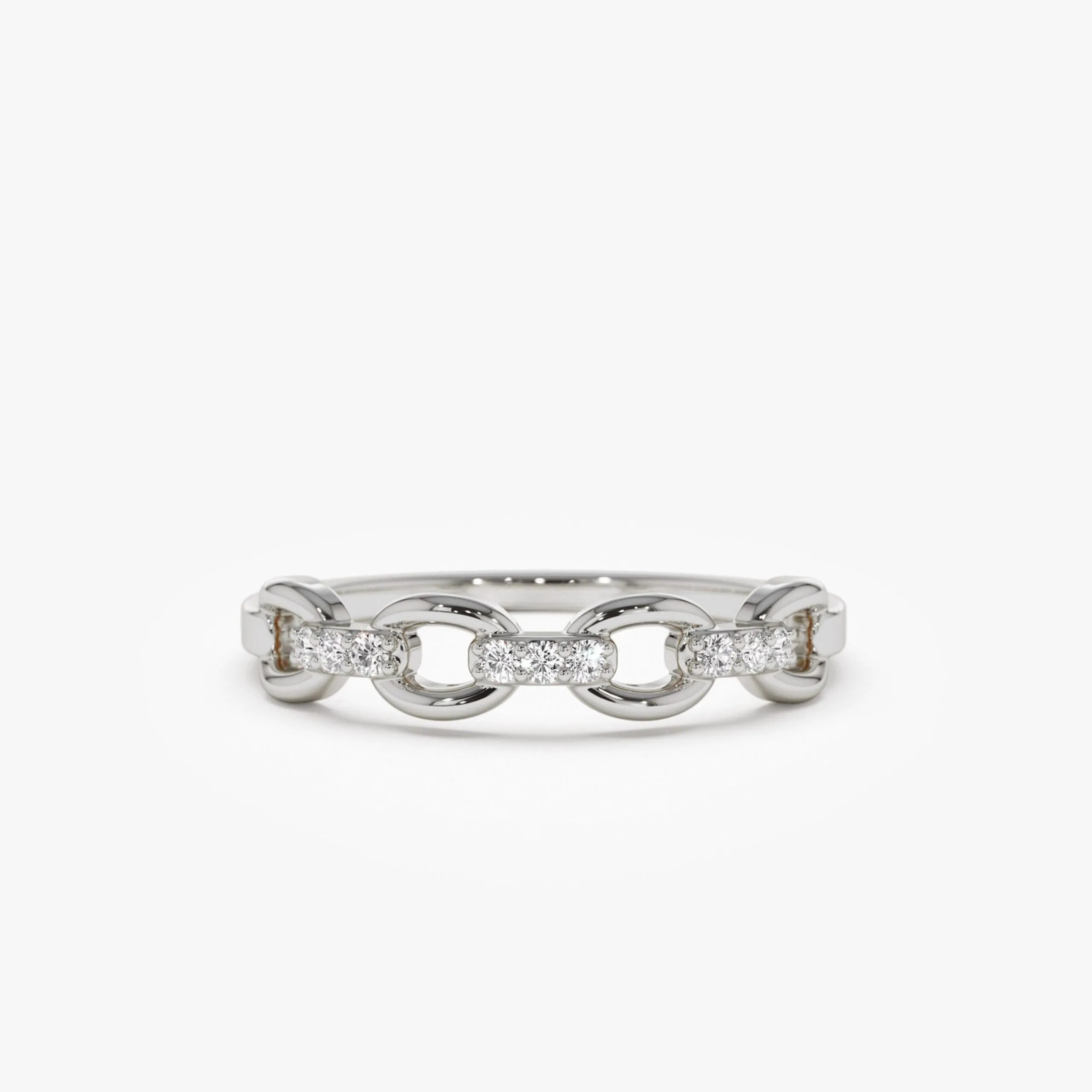 Cable Chain Link Diamond Ring - Image 2